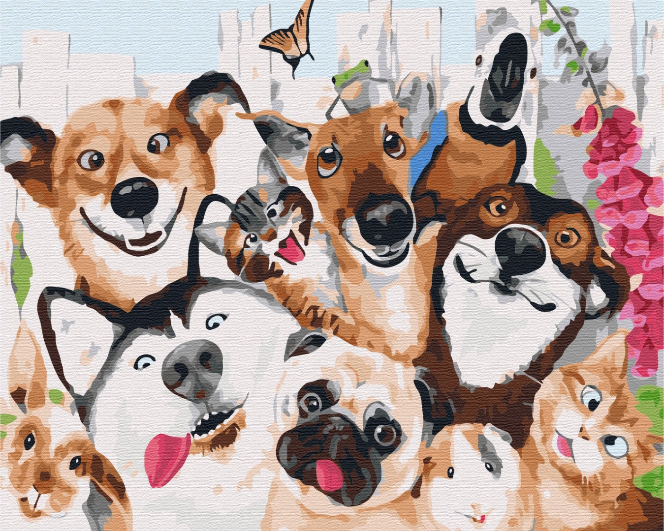 Painting by numbers Selfie of pet animals (BS52665)