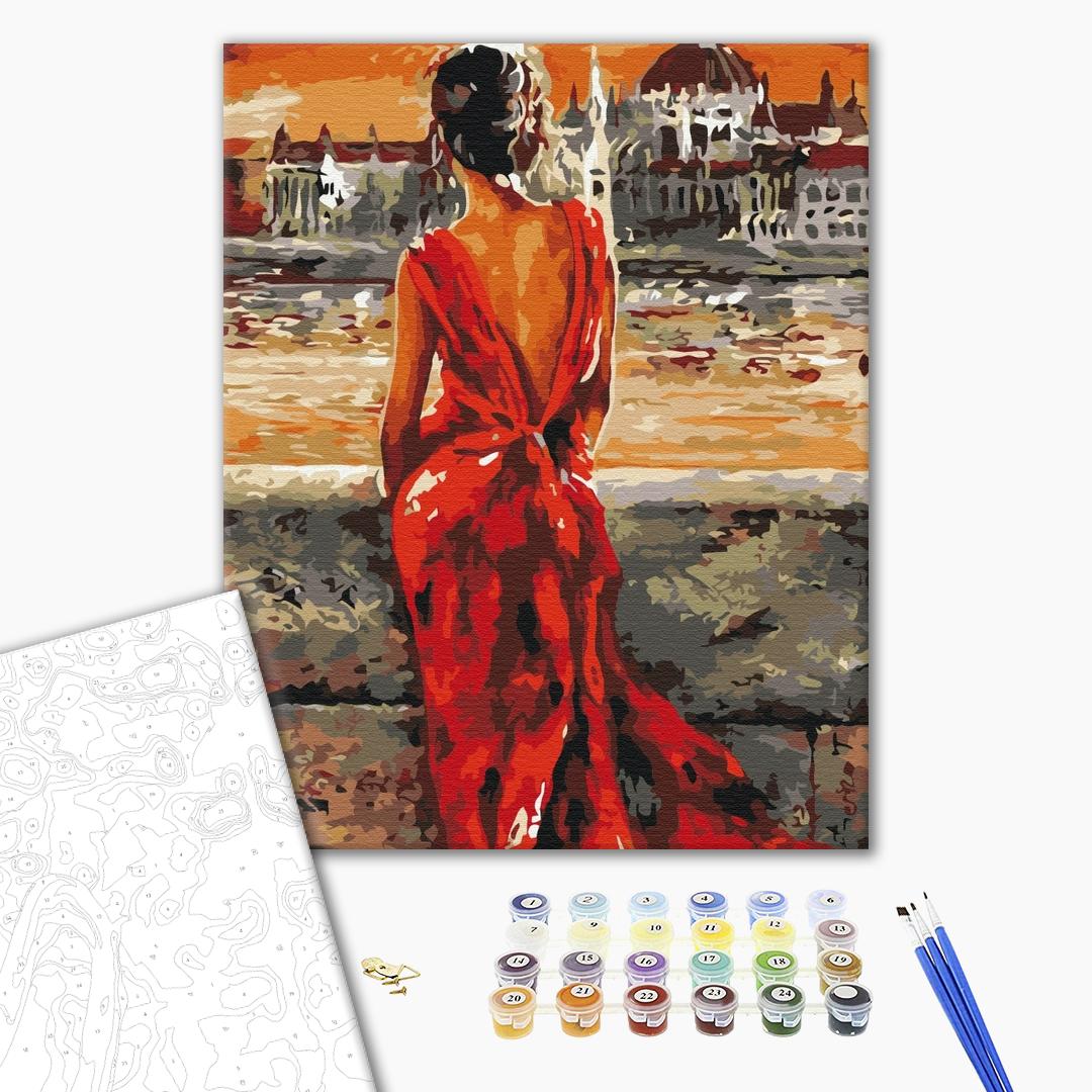 Painting by numbers Lady in red (BS52664)