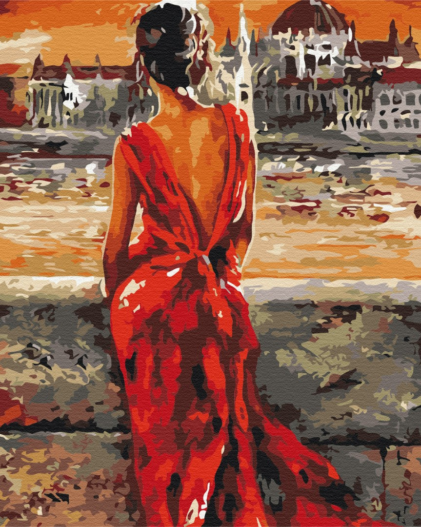 Painting by numbers Lady in red (BS52664)