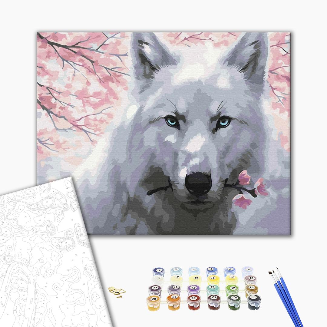 Painting by numbers Wolf with a flower (BS52668)