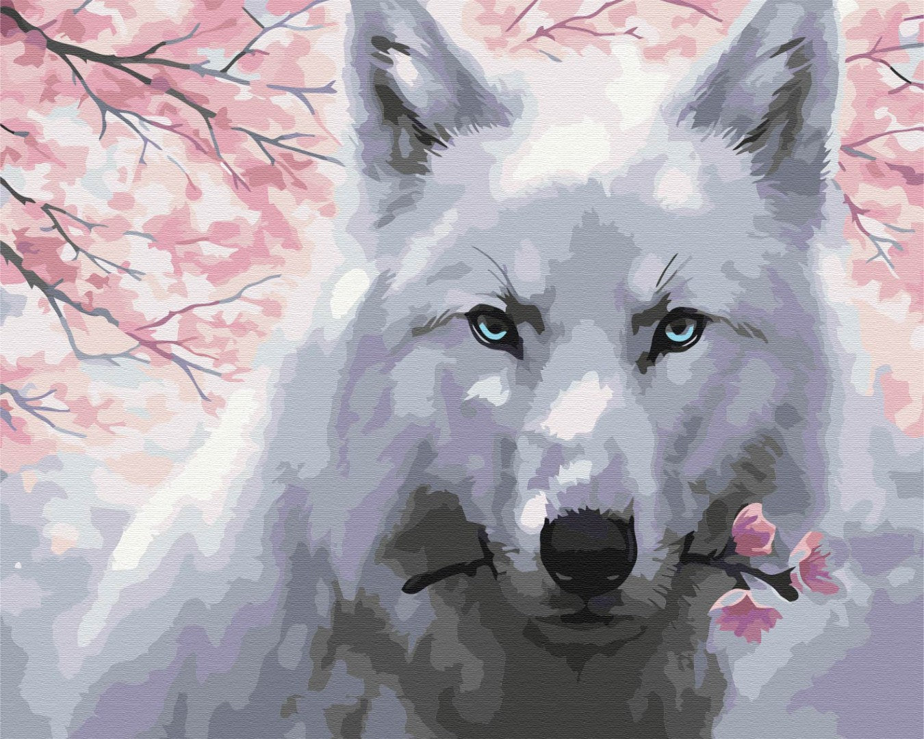 Painting by numbers Wolf with a flower (BS52668)