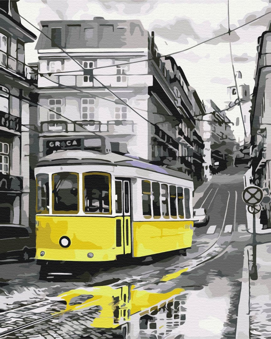 Painting by numbers Yellow tram (BS52687)