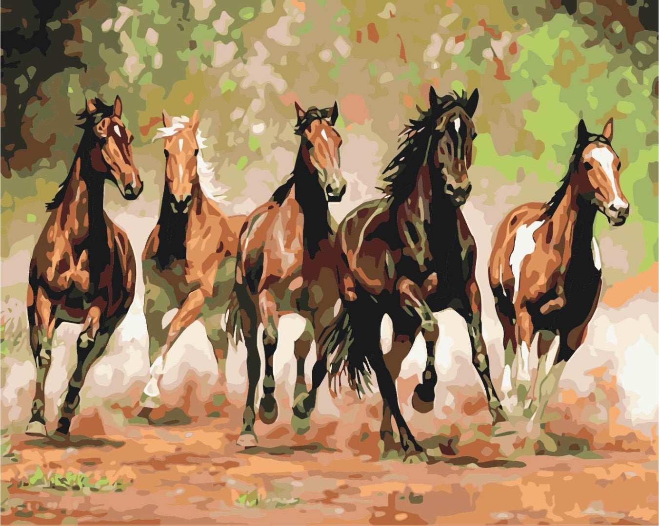 Painting by numbers Herd of horses (BS8288)