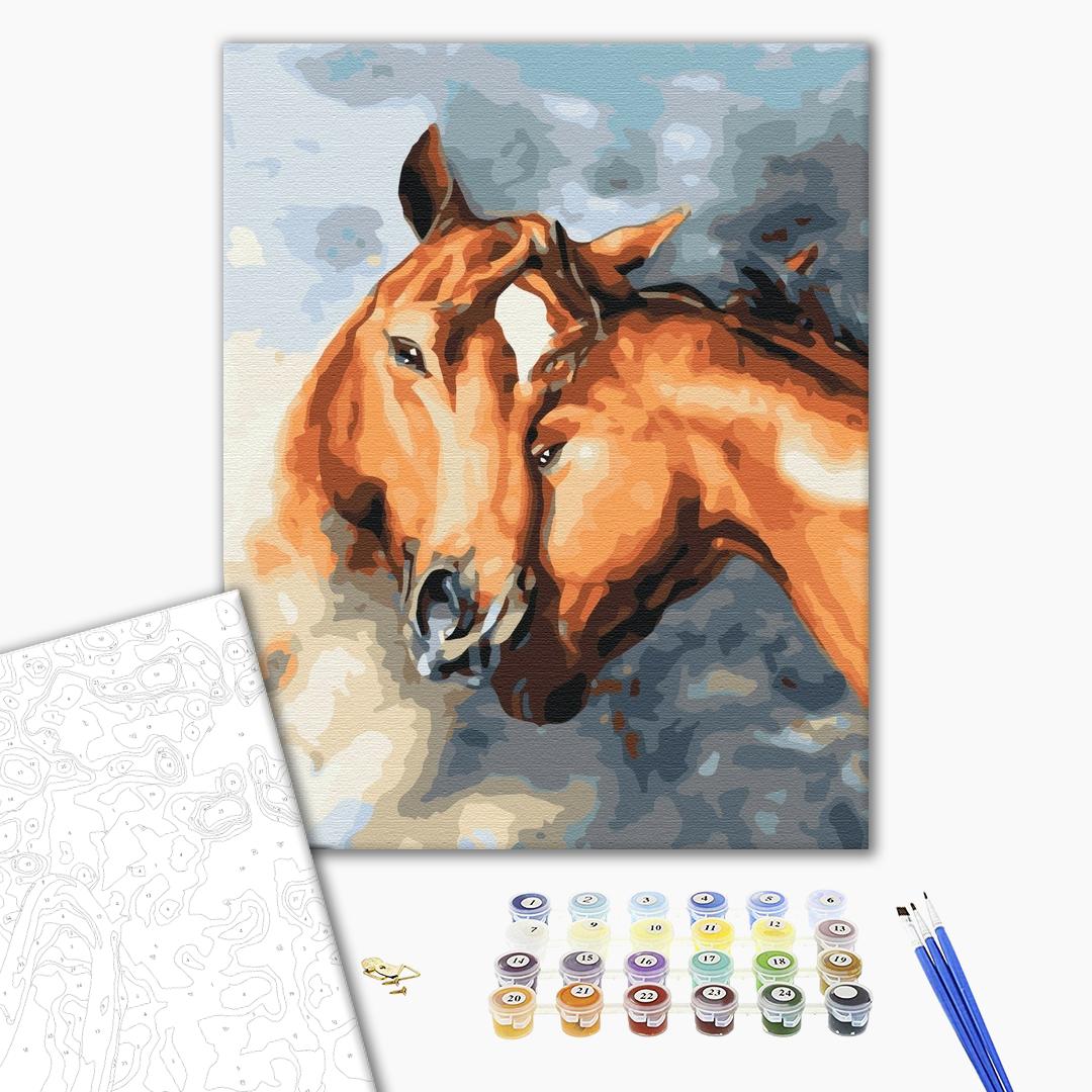 Painting by numbers Horse tenderness (BS28717)