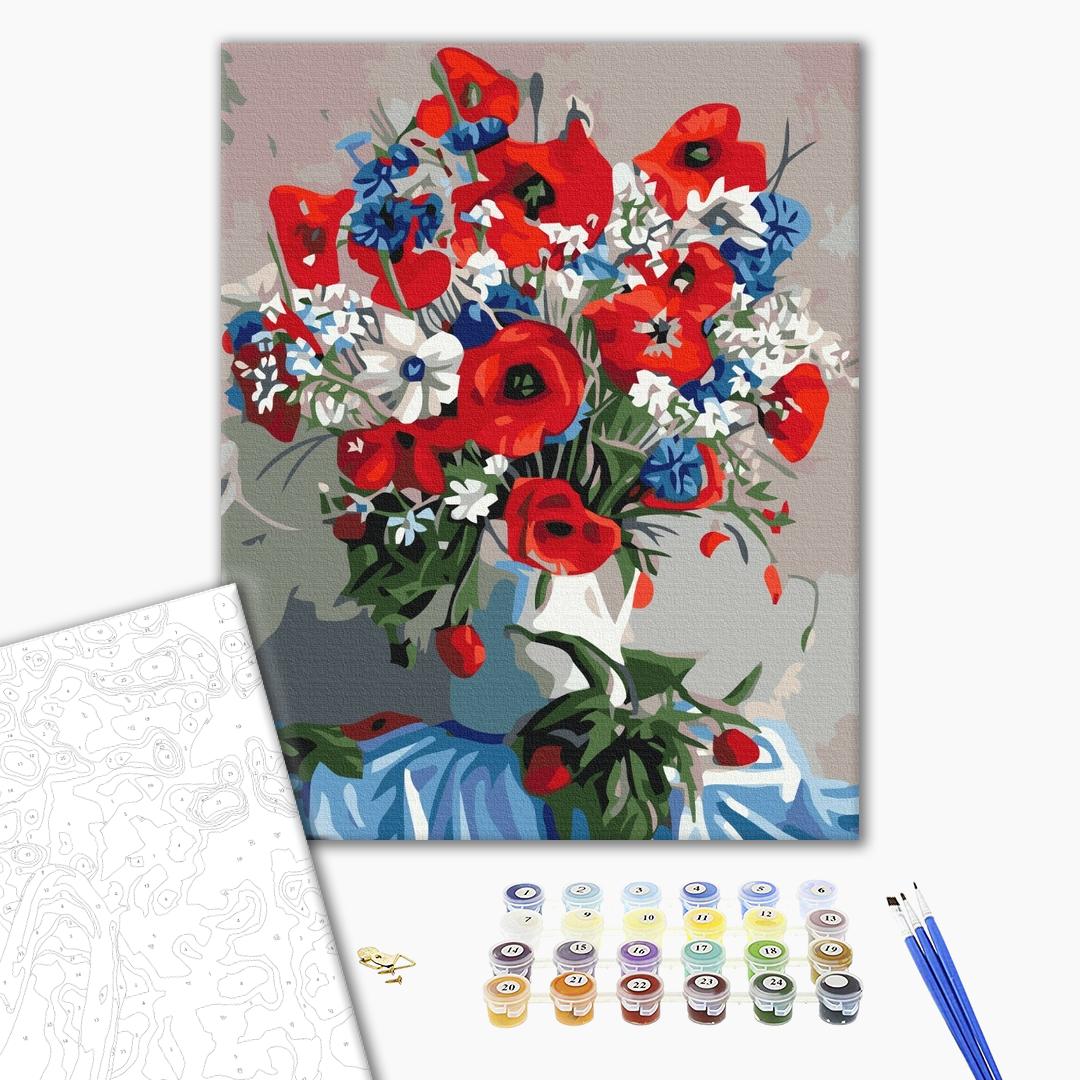 Painting by numbers Poppies in a vase (BS7806)