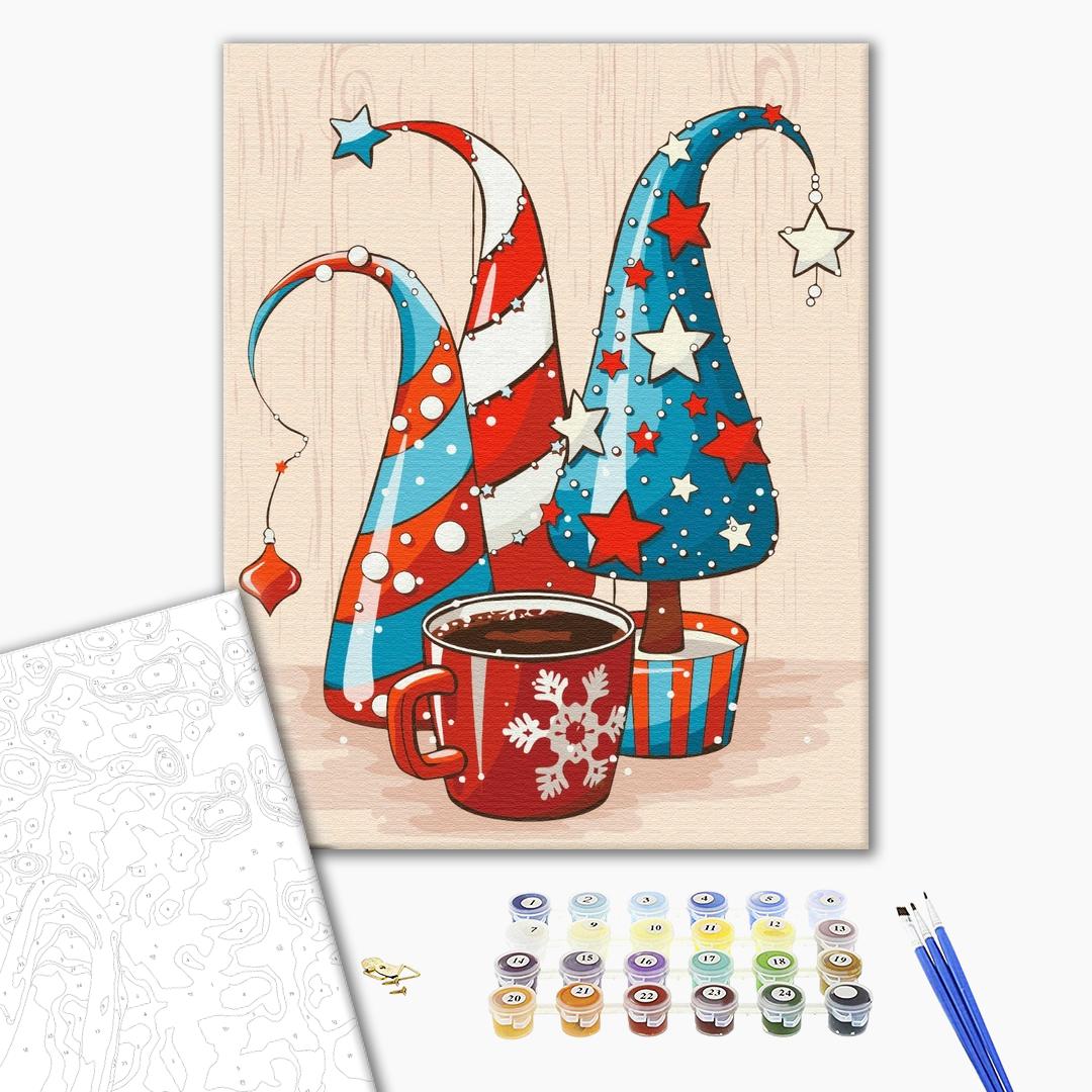Painting by numbers Christmas hats (BS52742)