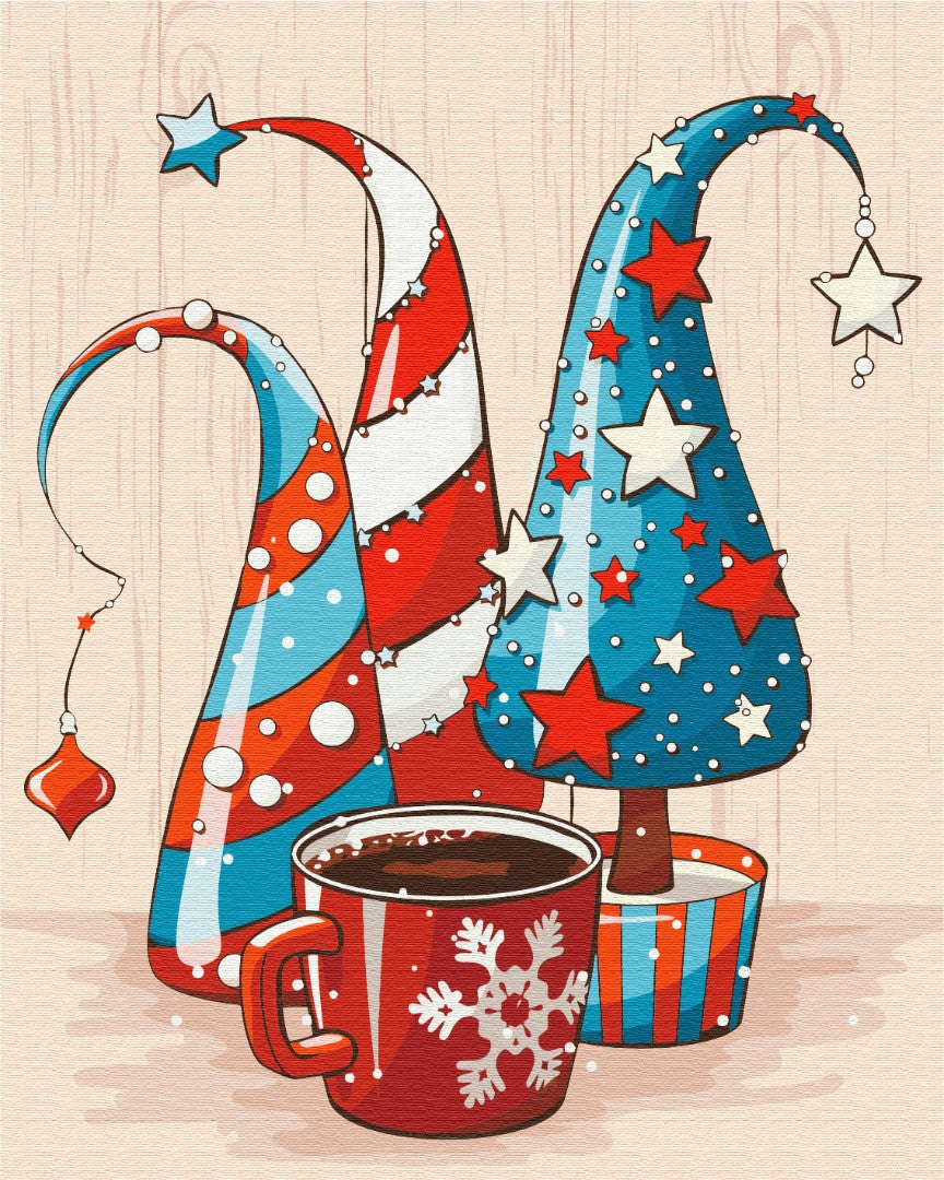 Painting by numbers Christmas hats (BS52742)