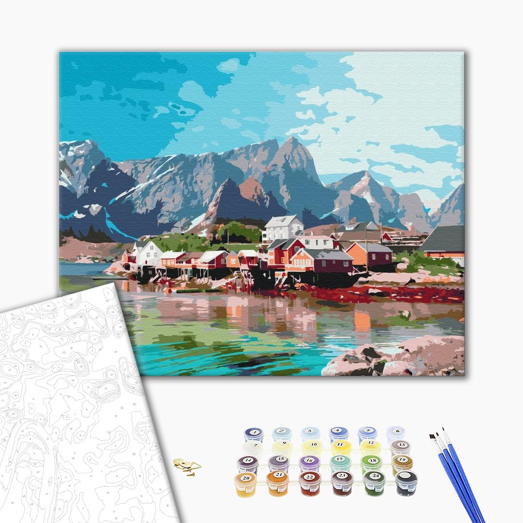 Painting by numbers The village in the crystal mountains (BS52740)