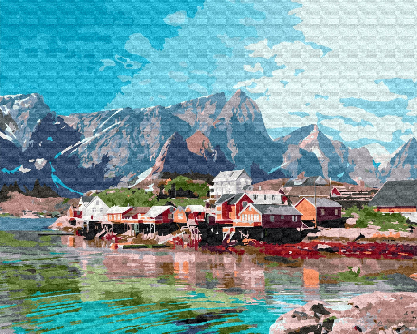 Painting by numbers The village in the crystal mountains (BS52740)