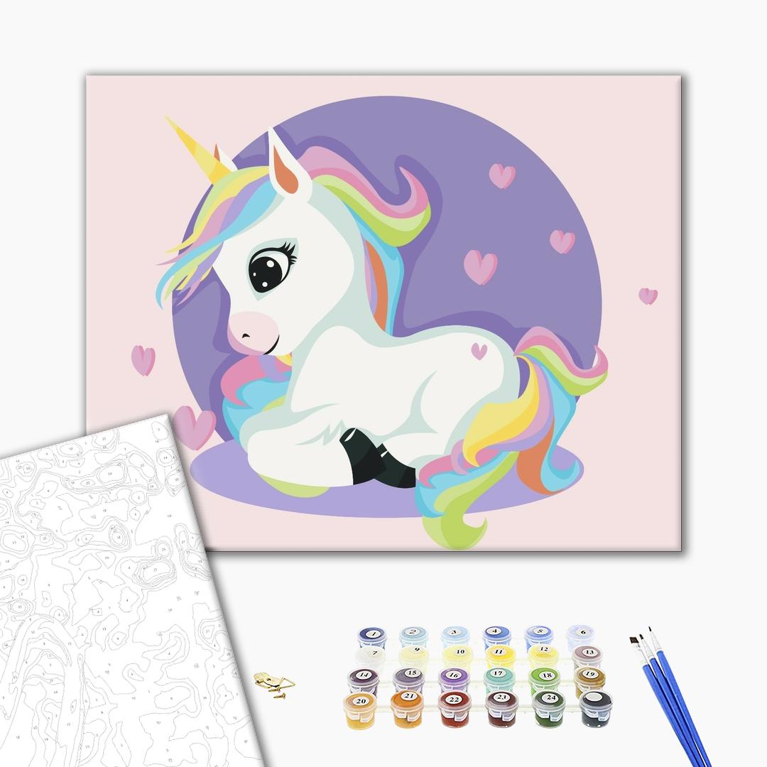 Painting by numbers Unicorn in hearts (KBS0074)