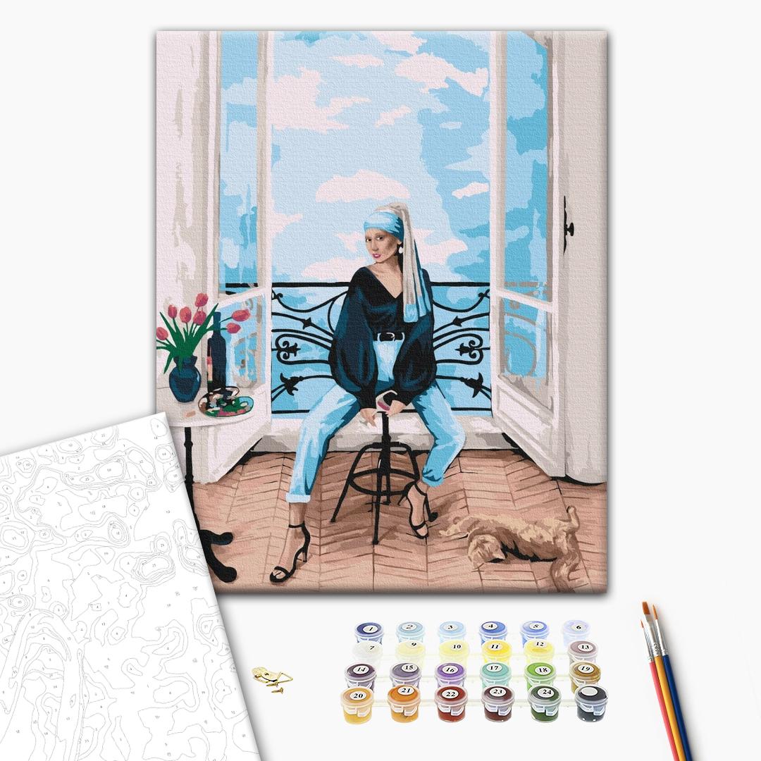 Painting by numbers Modern girl with pearl earring (BS52762)