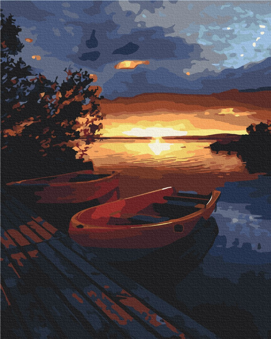 Painting by numbers Beautiful sunset on the lake (BS21737)