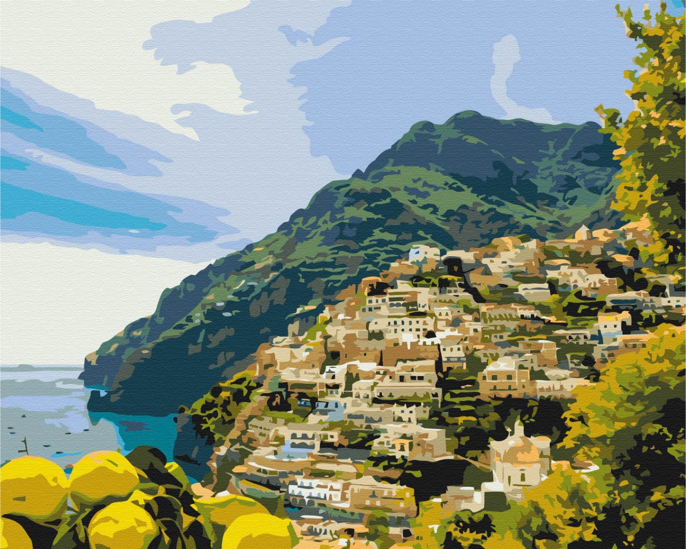 Painting by numbers Village in greenery (BS52715)