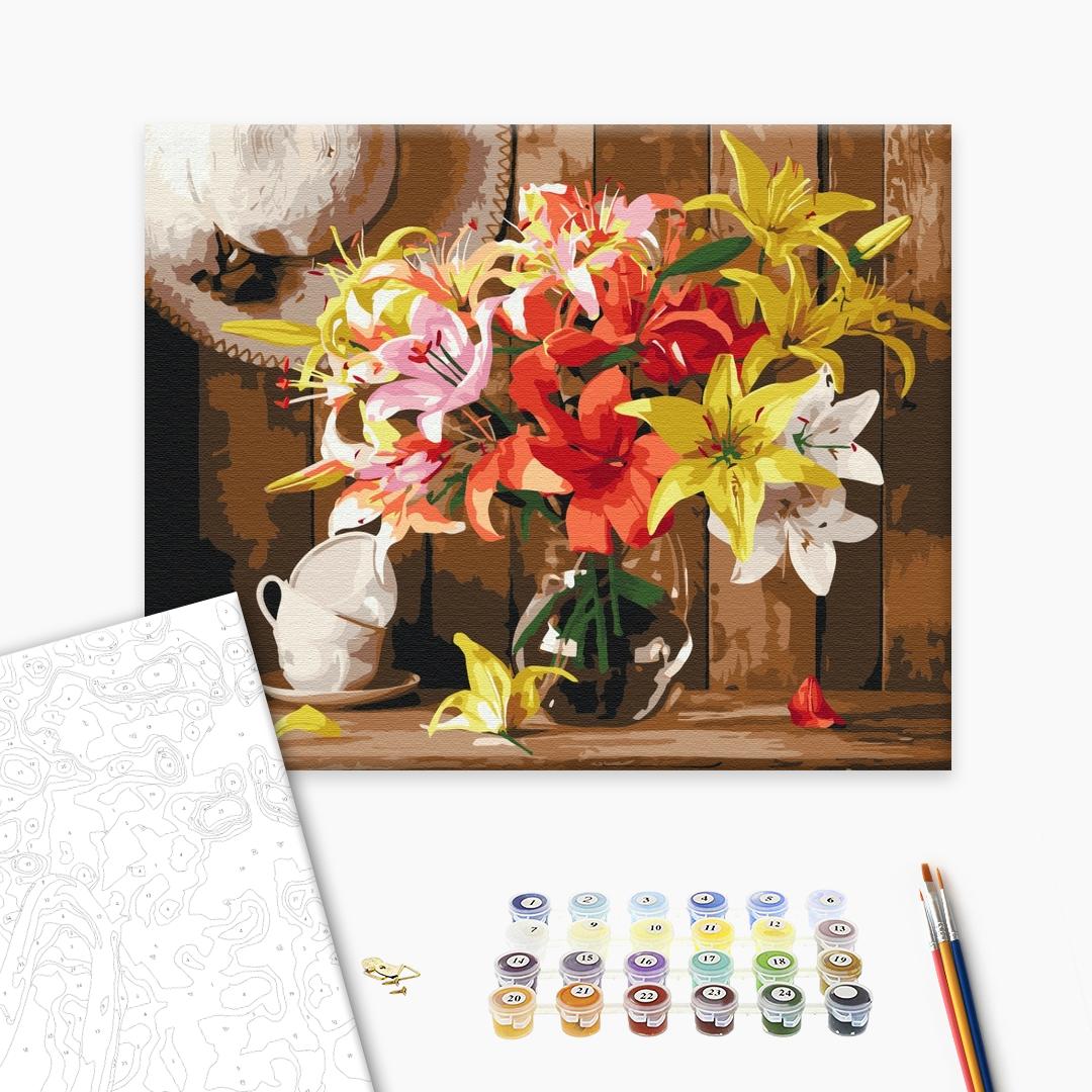 Painting by numbers Colorful bouquet of lilies (BS52767)