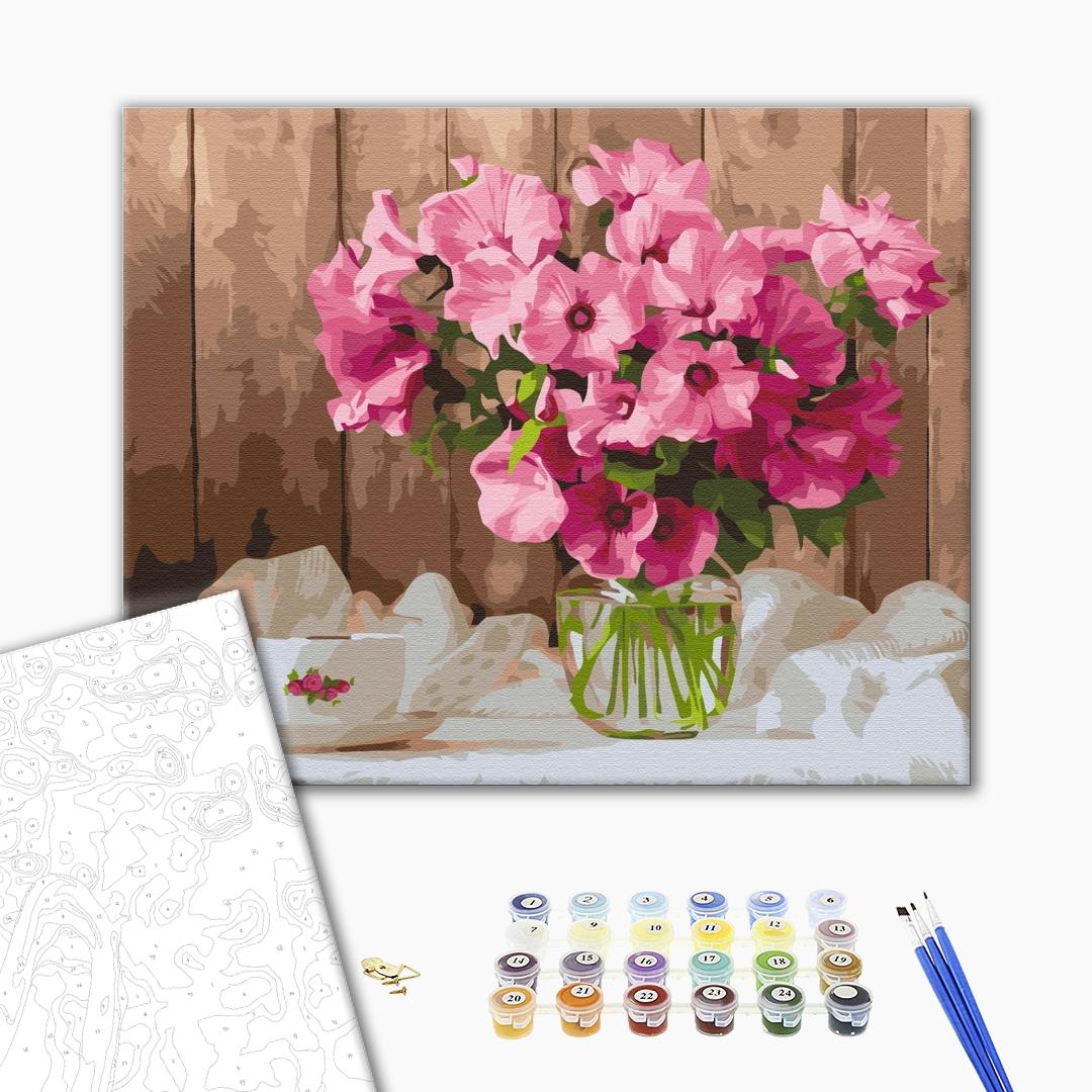 Painting by numbers Pink petunias on the table (BS52768)