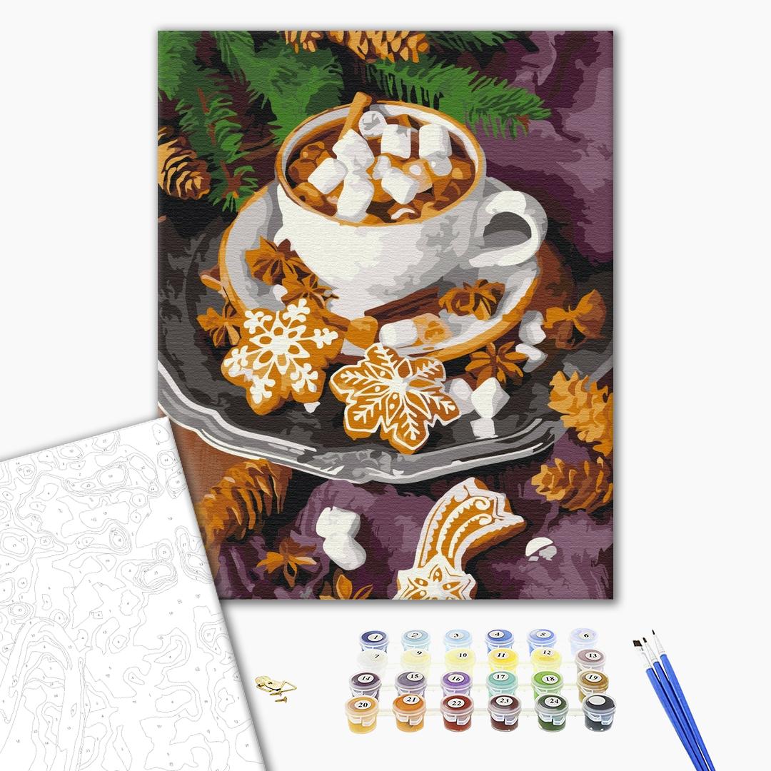 Painting by numbers Spicy cocoa with snow (BS52779)