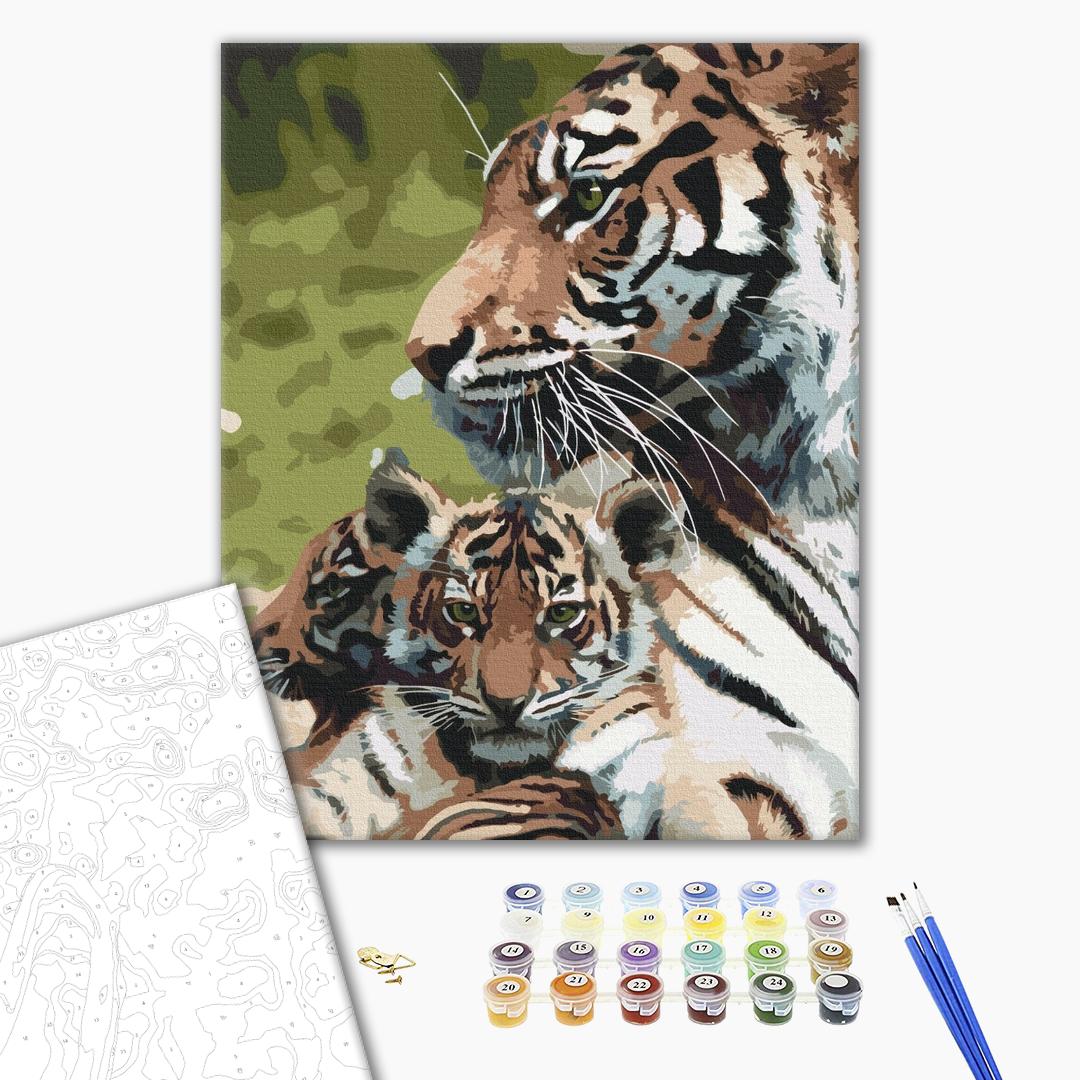 Painting by numbers Tiger family (BS52792)