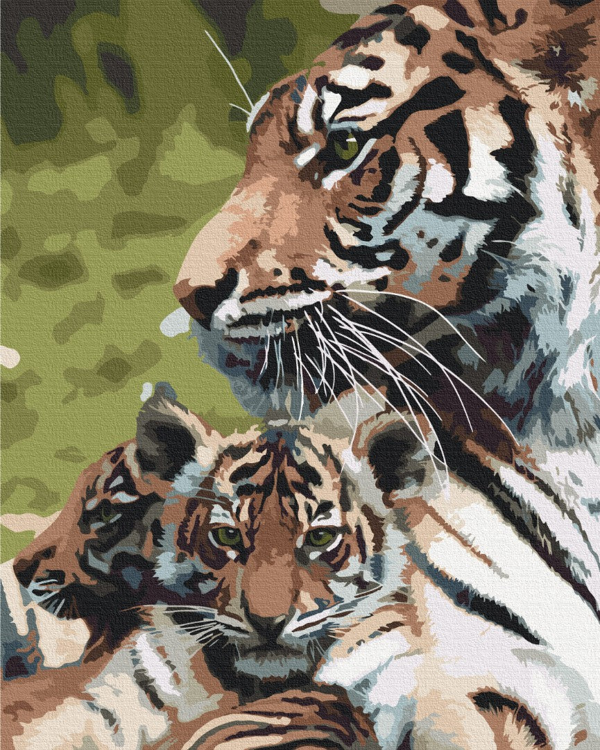 Painting by numbers Tiger family (BS52792)