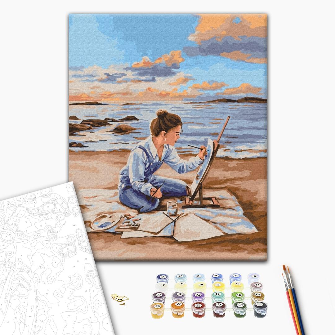 Painting by numbers Painted sunset @ Daryna Mykhailyshyn (BS53128)