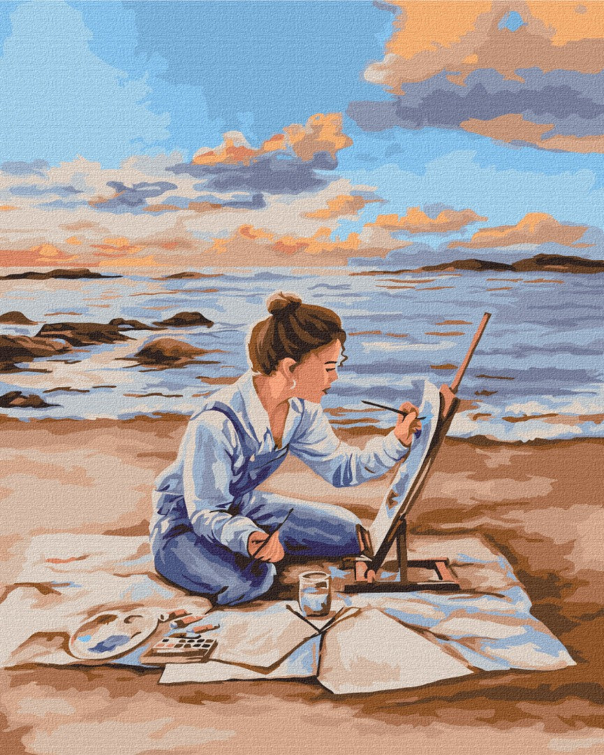 Painting by numbers Painted sunset @ Daryna Mykhailyshyn (BS53128)