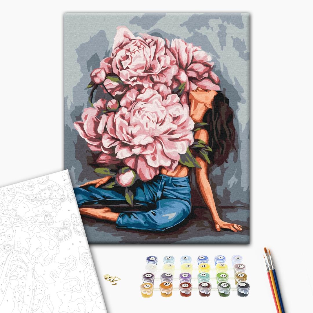 Painting by numbers Whirlpool of peonies @Daria Mikhailishina (BS53219)