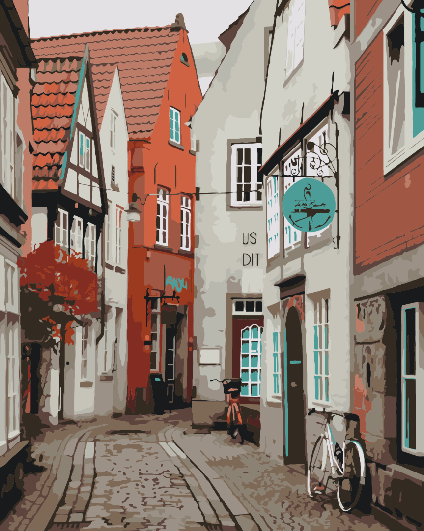Painting by numbers On the streets of Bremen (BS53286)