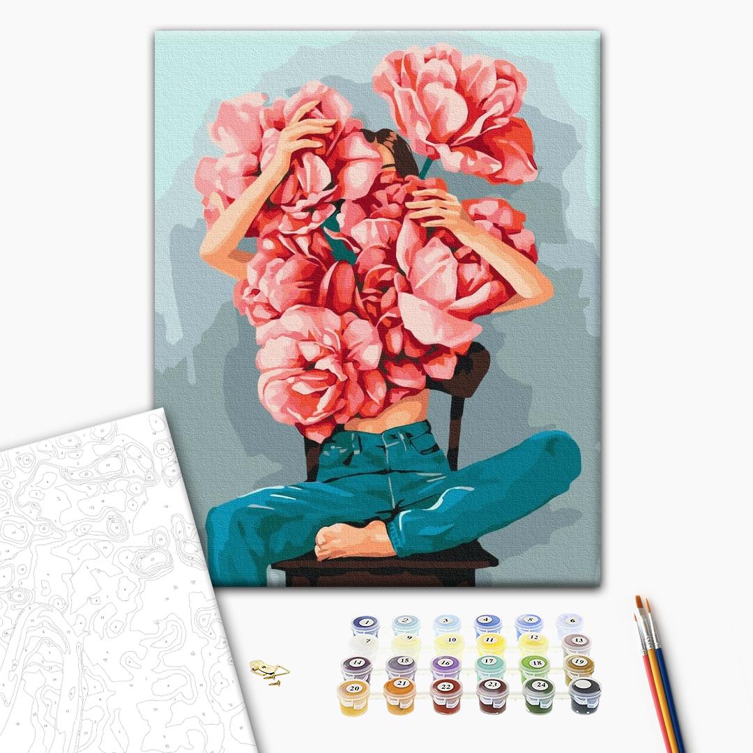 Painting by numbers Peonies in the arms (RBS52115)