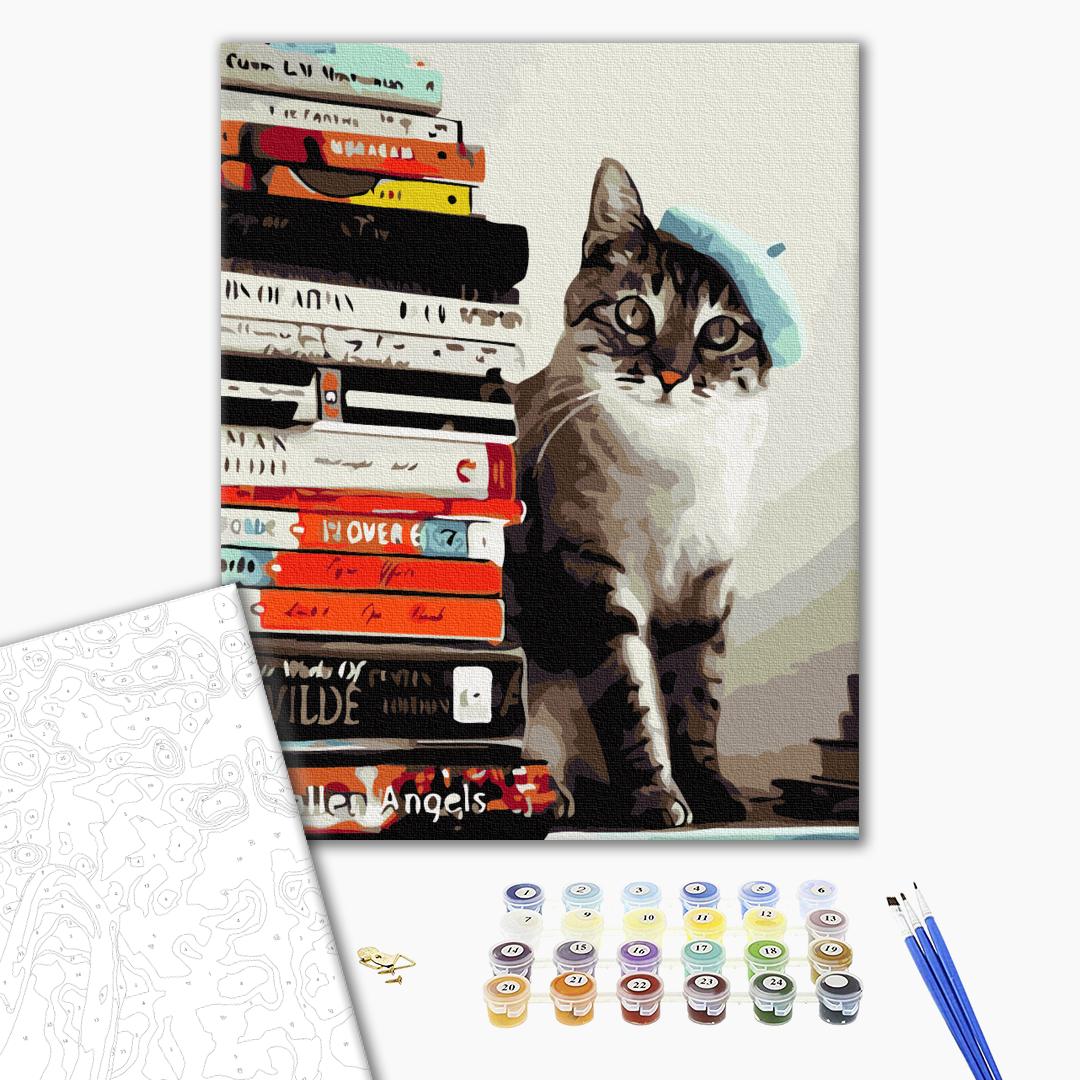Painting by numbers Сat is reading (BS51708)
