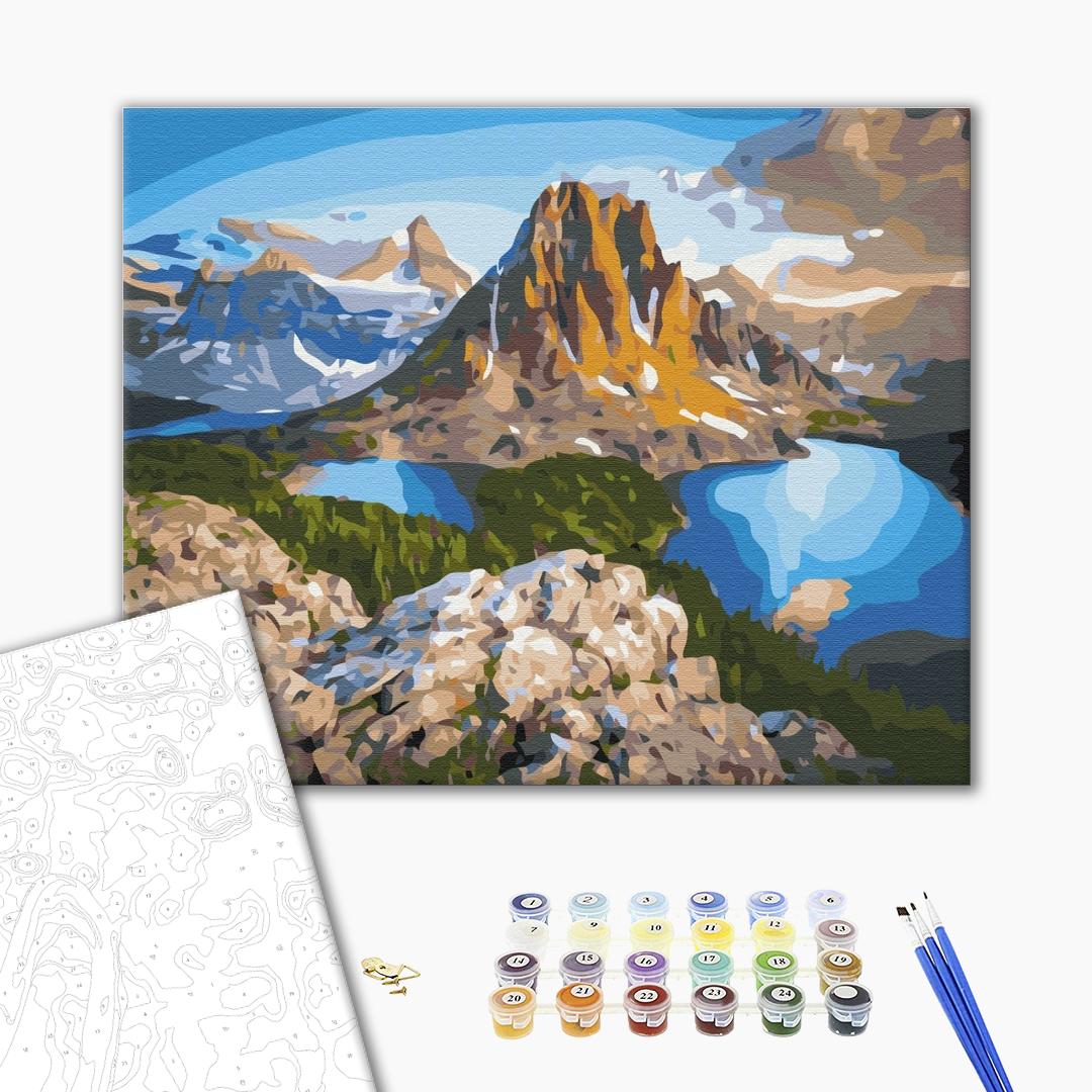 Painting by numbers Mountain cliff lakes (BS21610)