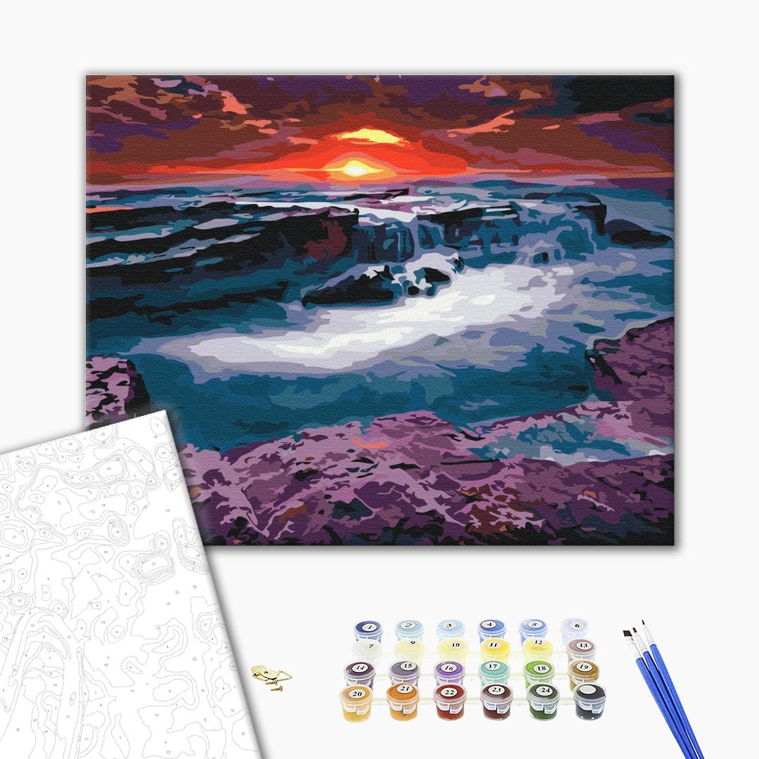 Painting by numbers Sunset at the waterfall (BS23748)