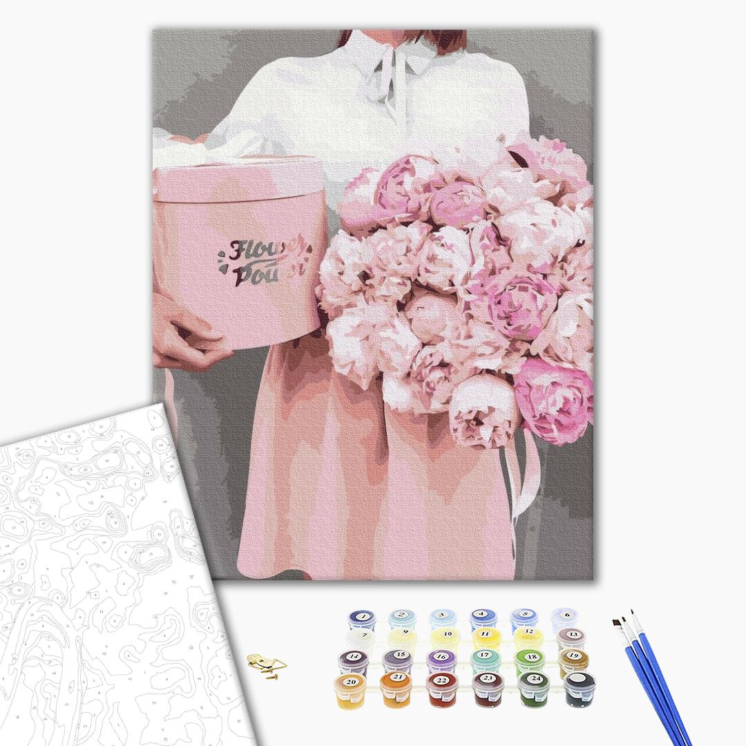 Painting by numbers Peonies as a gift (BS37543)