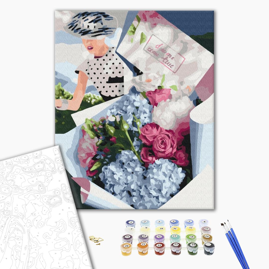 Painting by numbers Bouquet for retro lady (BS37545)