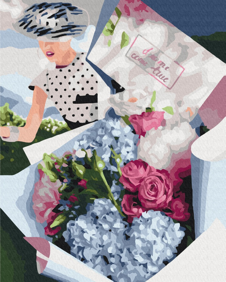 Painting by numbers Bouquet for retro lady (BS37545)