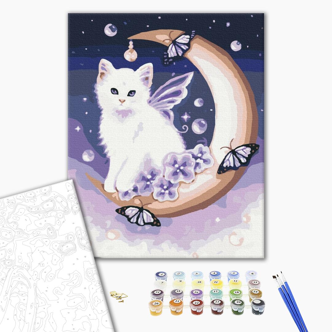 Painting by numbers Moon cat (BS140)