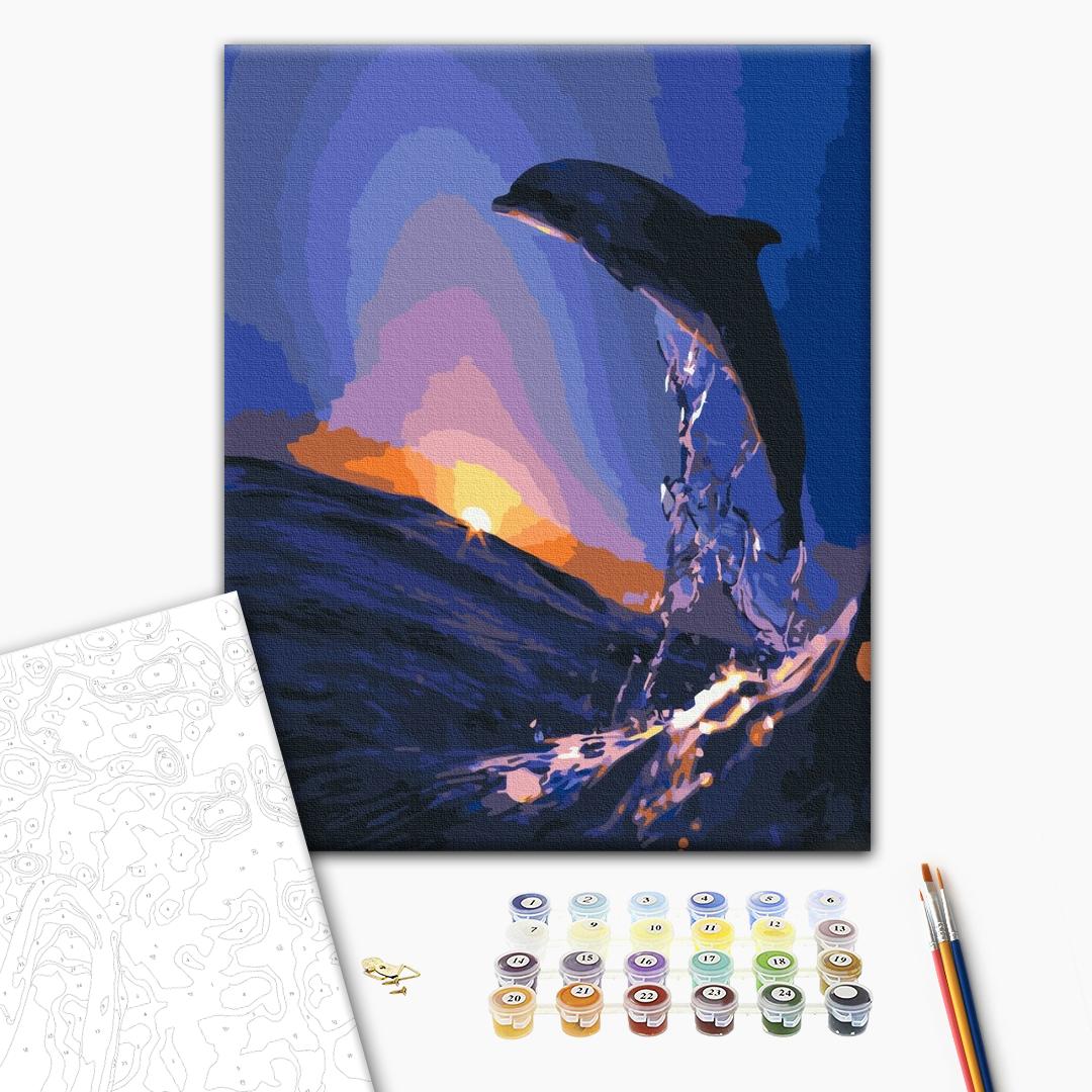 Painting by numbers Sunset dolphin (BS5186)