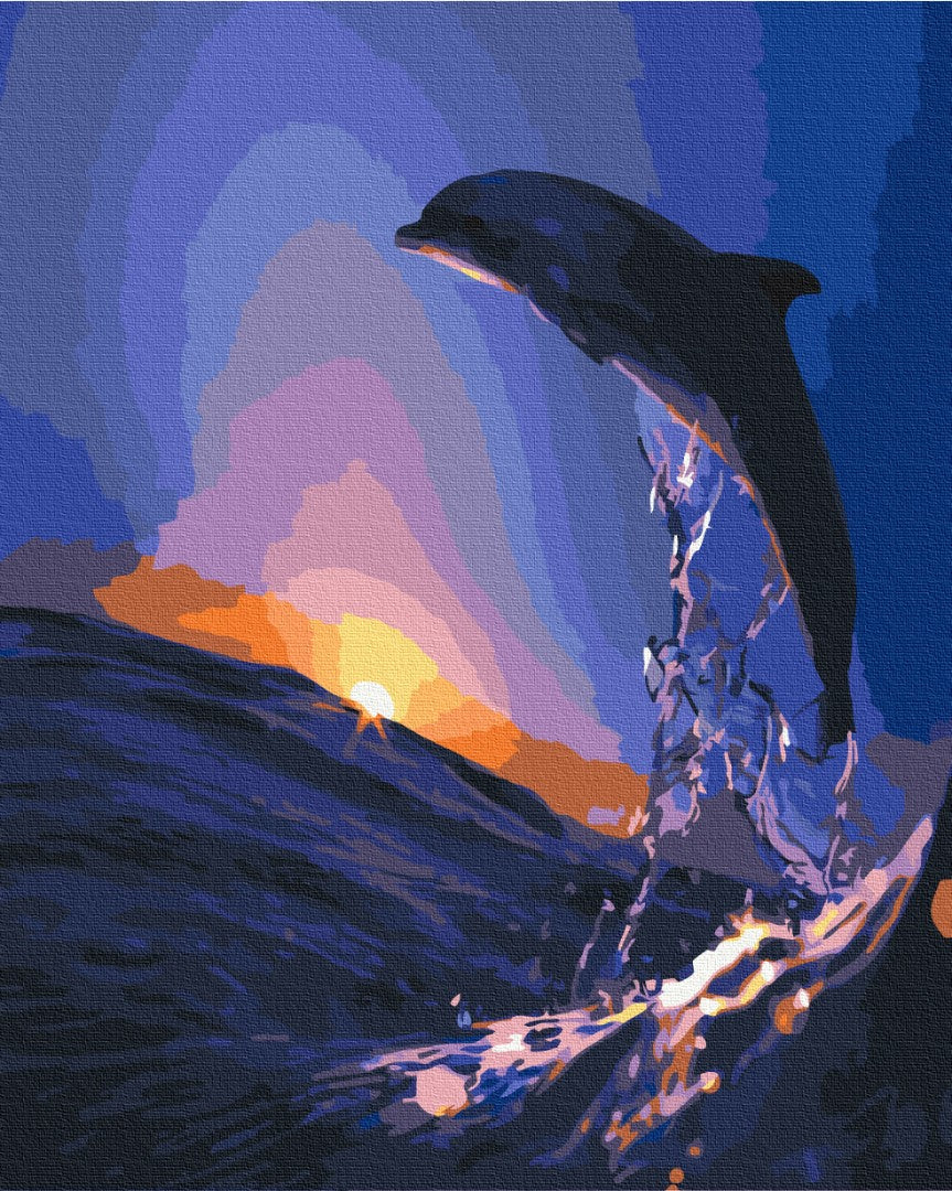 Painting by numbers Sunset dolphin (BS5186)