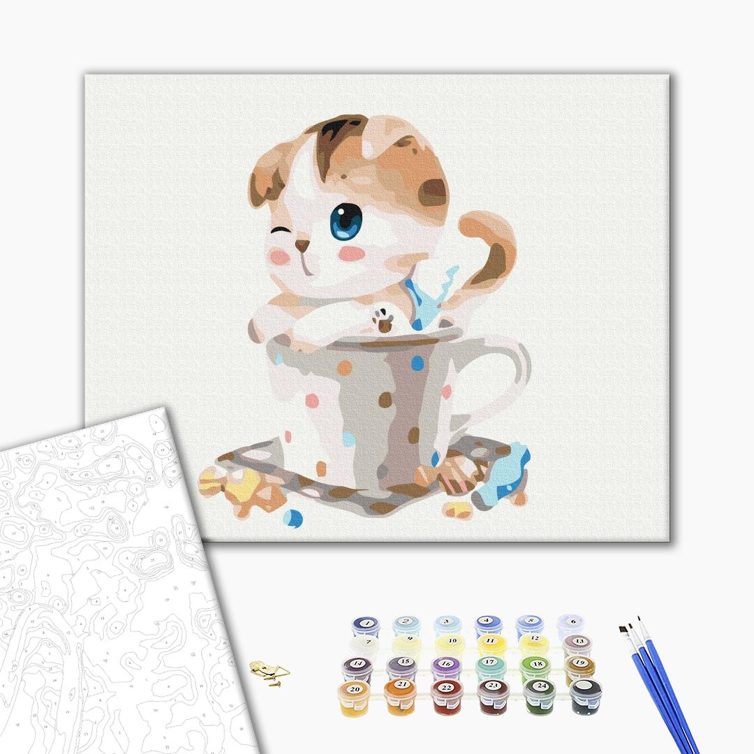 Painting by numbers Kitten in a cup (BS8395)