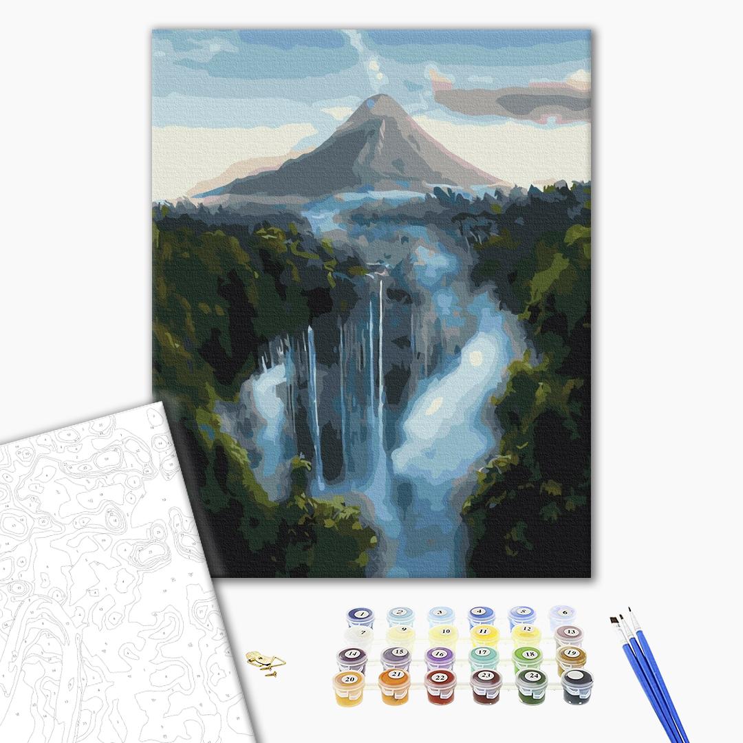 Painting by numbers Waterfall near the mountains (BS31413)