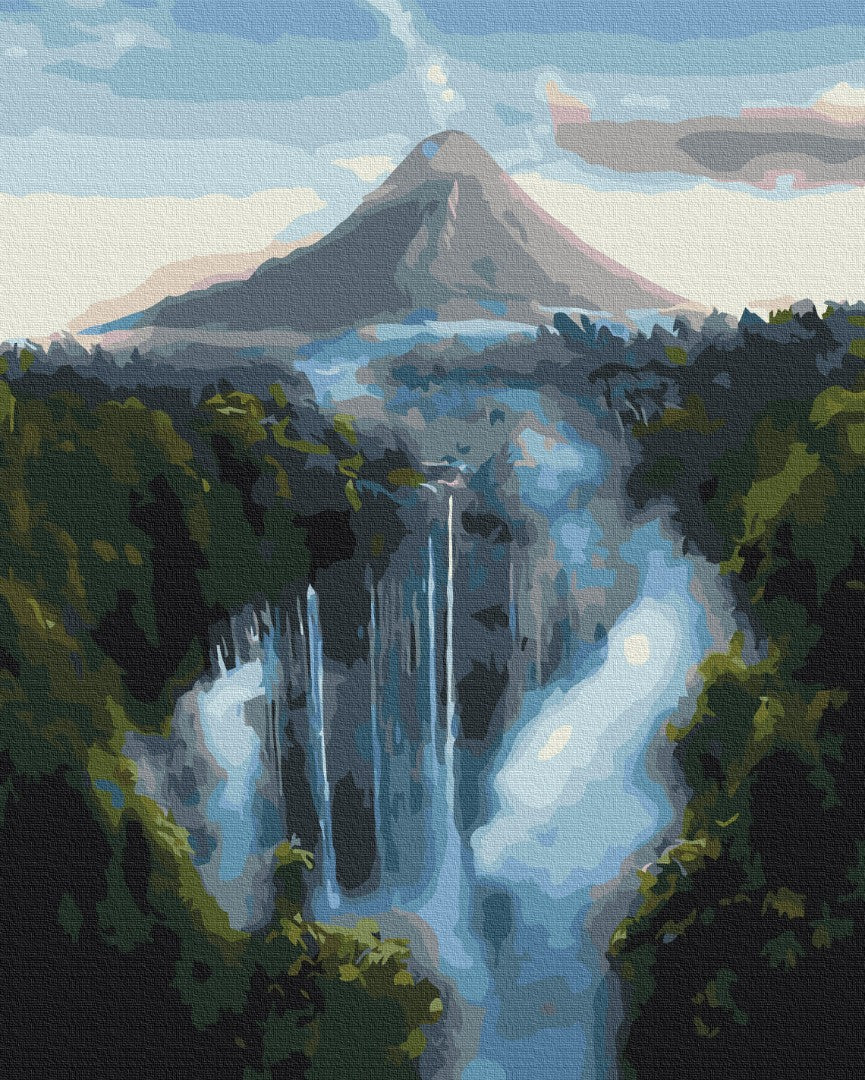 Painting by numbers Waterfall near the mountains (BS31413)