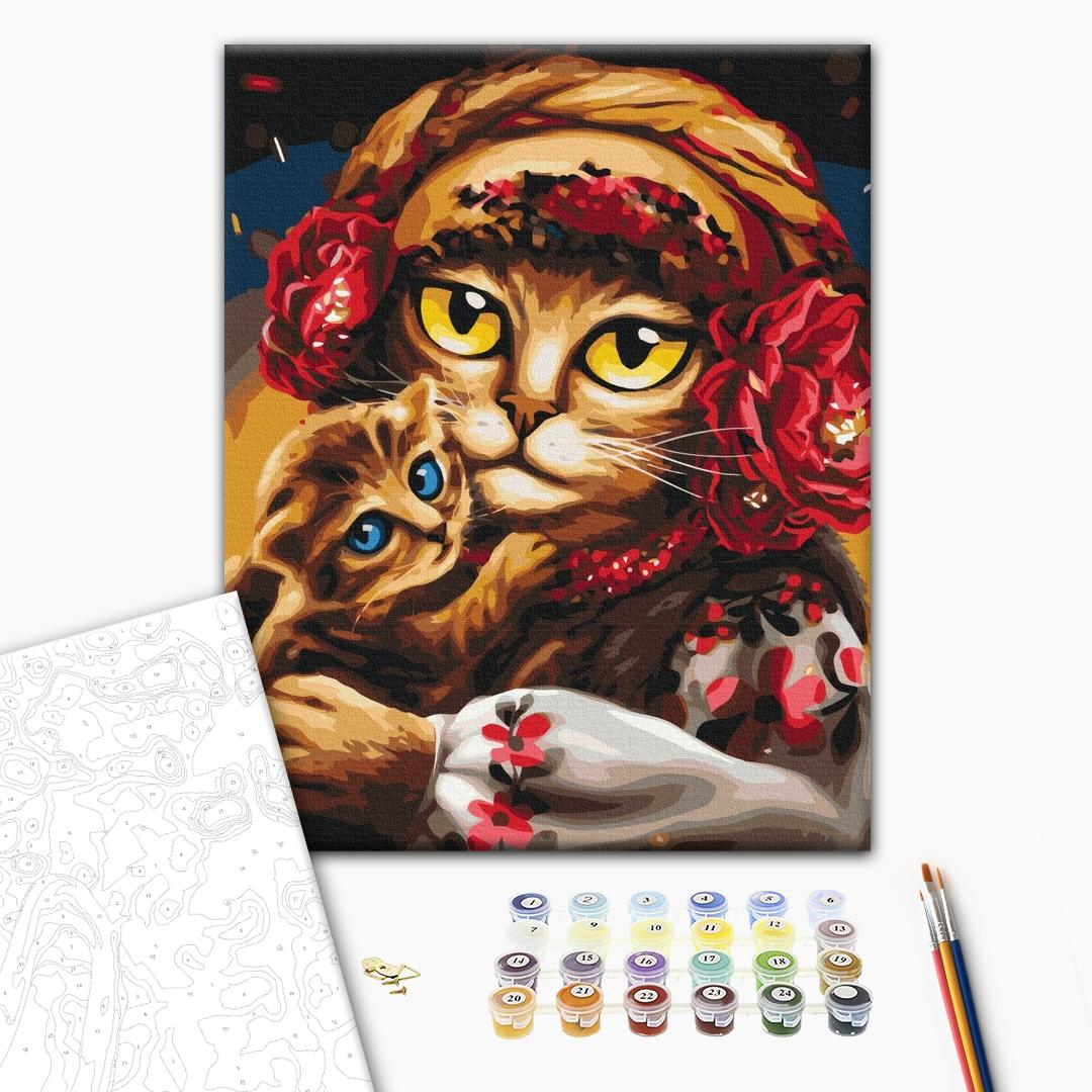 Painting by numbers Cats family ©Marianna Pashchuk (BS53117)
