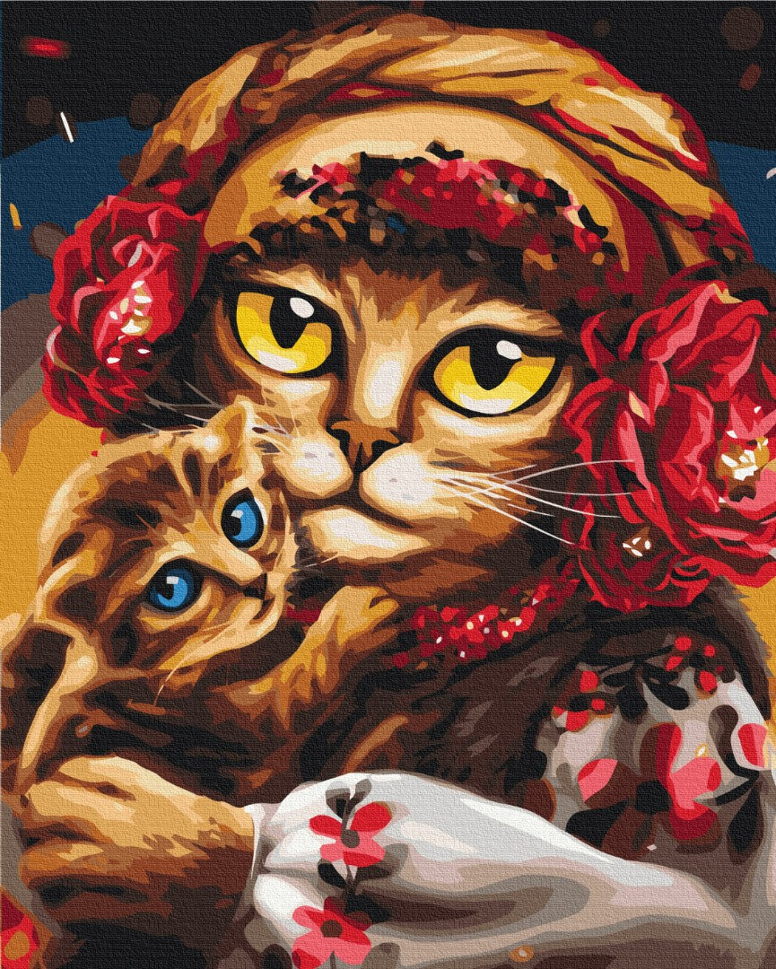 Painting by numbers Cats family ©Marianna Pashchuk (BS53117)