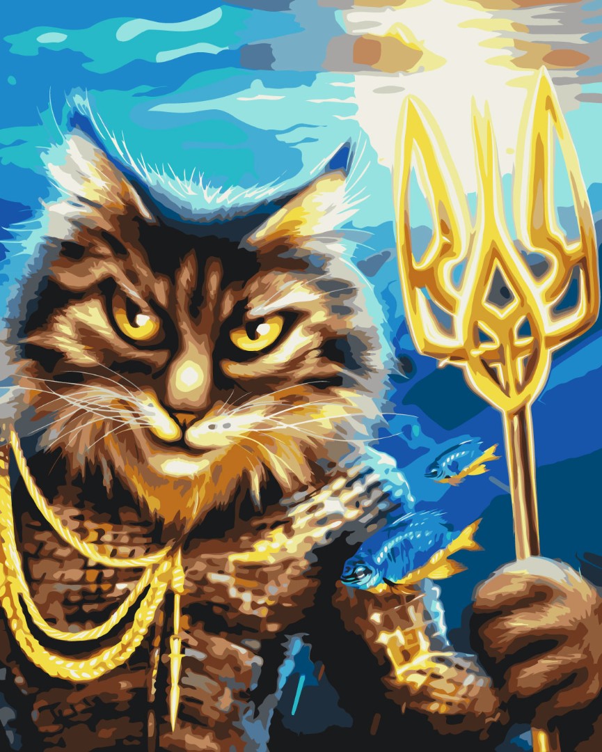 Painting by numbers Ukrainian cat Neptune ©Marianna Pashchuk (BS53123)
