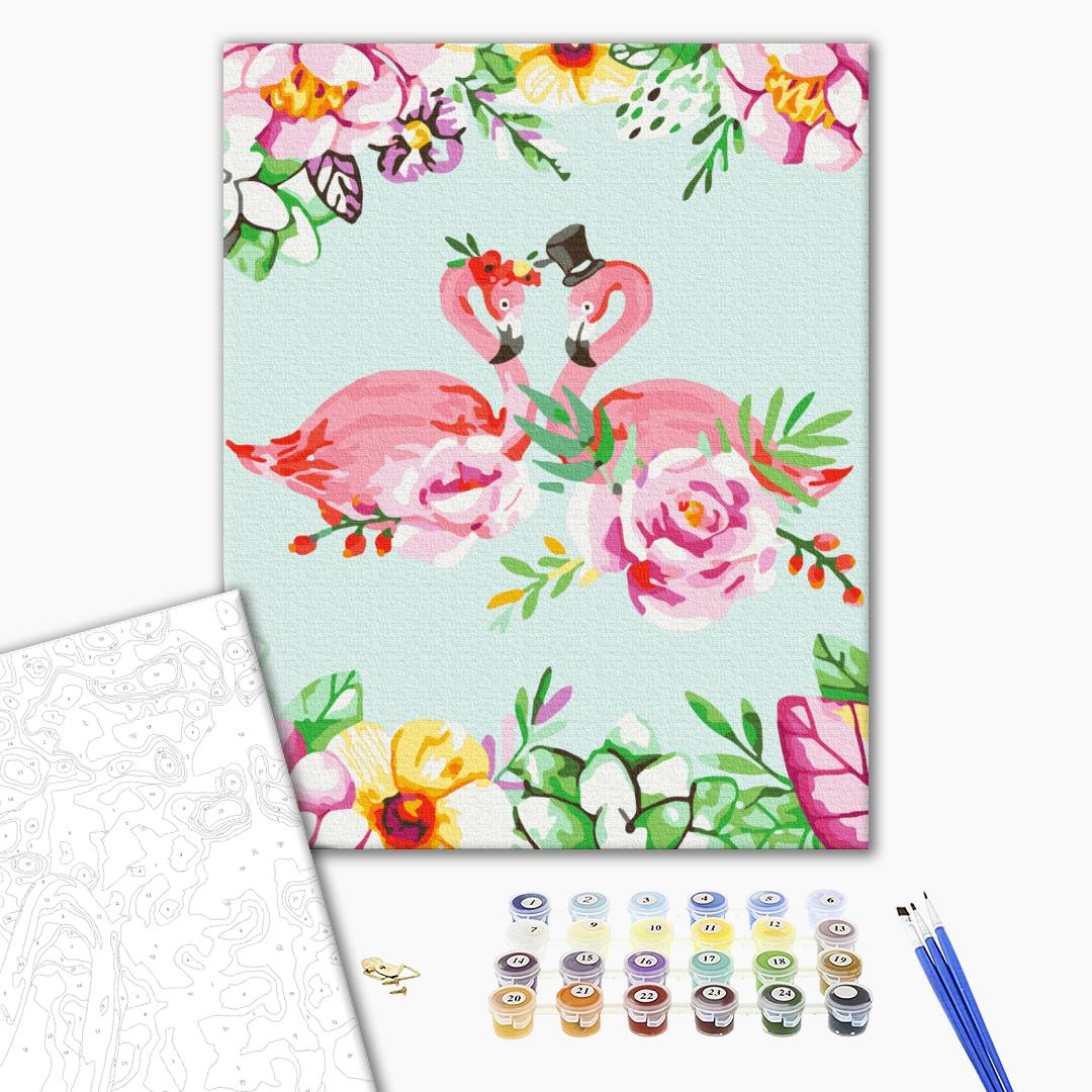 Gleznošana pēc skaitļiem Flamingo ziedu mākslā (BS66170)