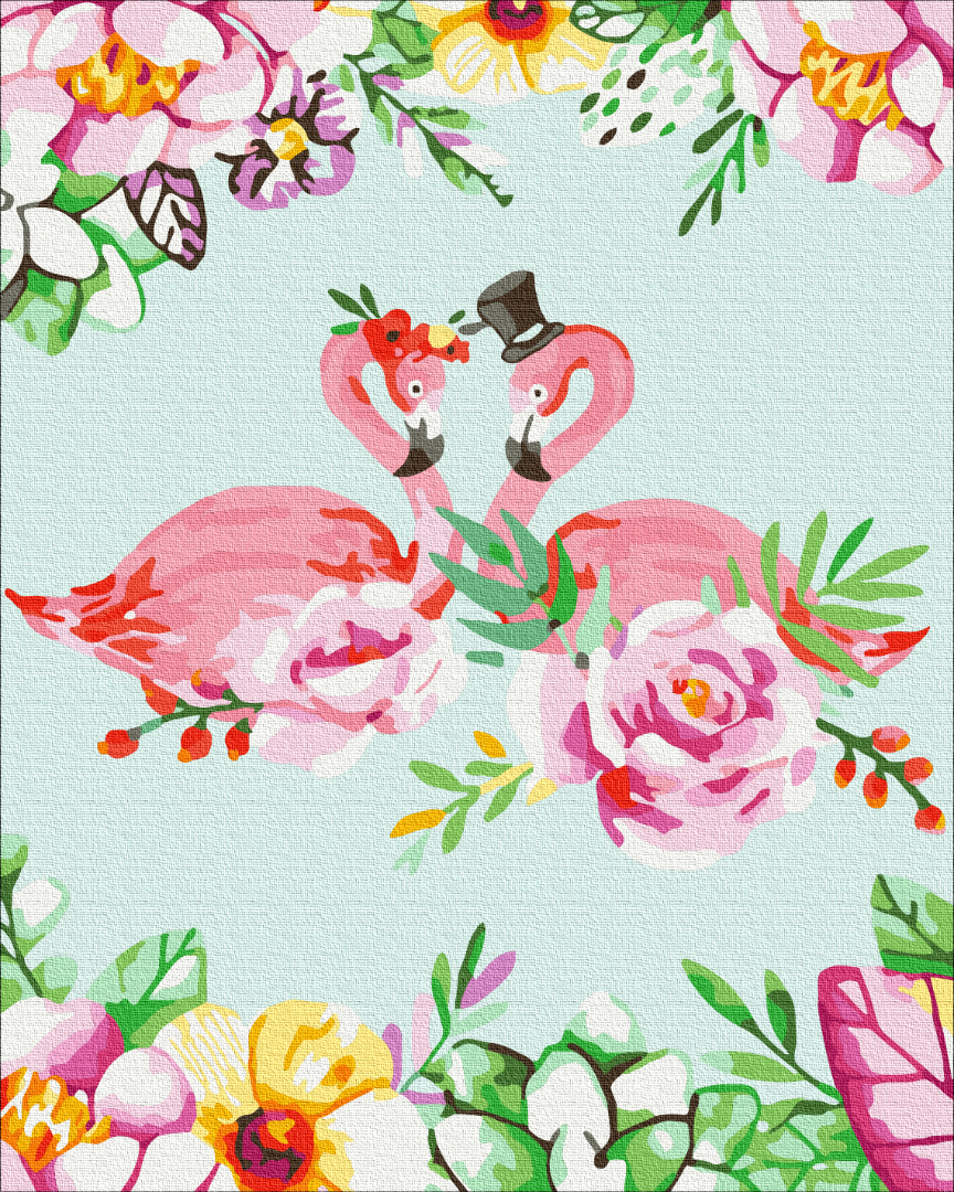 Gleznošana pēc skaitļiem Flamingo ziedu mākslā (BS66170)