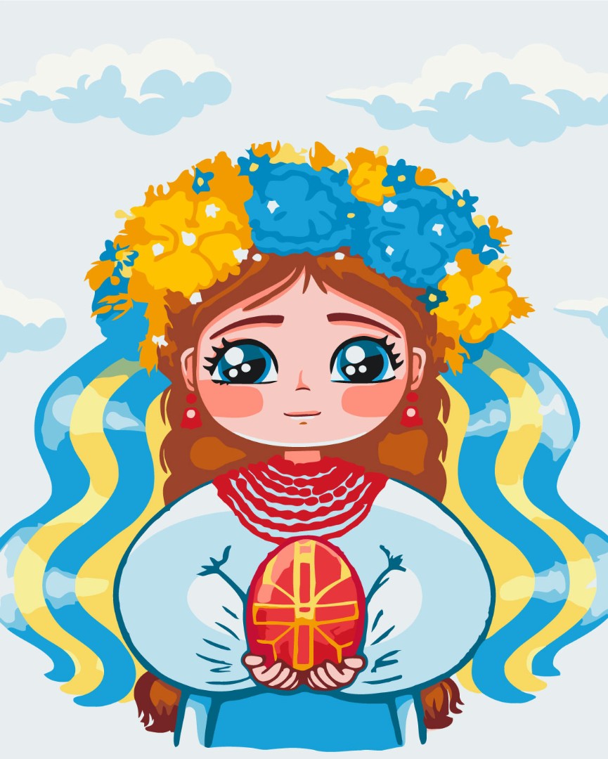 Painting by numbers Little Ukrainian girl ©Olga Boroday (BS53155)