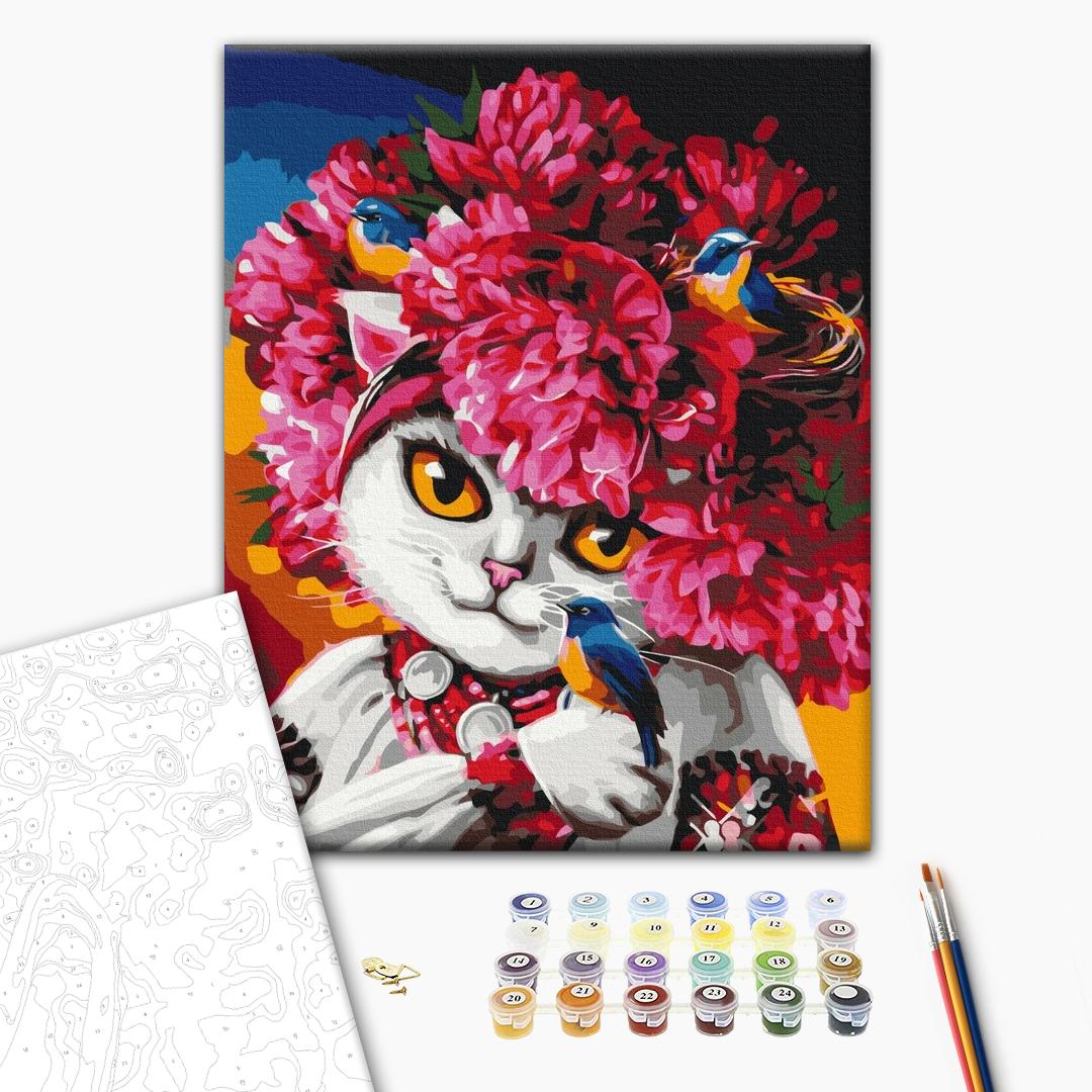 Painting by numbers Blooming kitty ©marysha_art (BS53223)