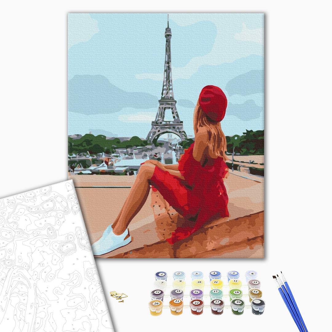 Painting by numbers Beautiful woman in Paris (BS51640)