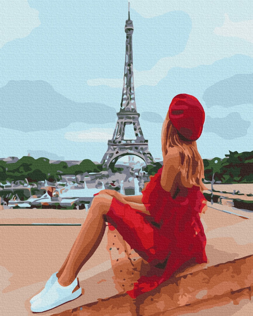 Painting by numbers Beautiful woman in Paris (BS51640)