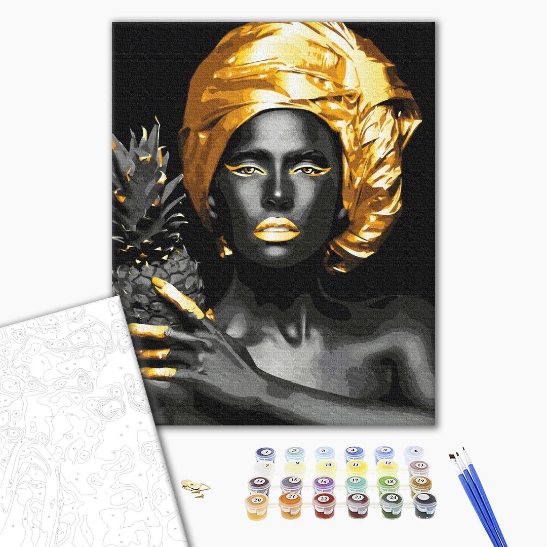 Painting by numbers Exotic beauty with golden paint (BS52874)