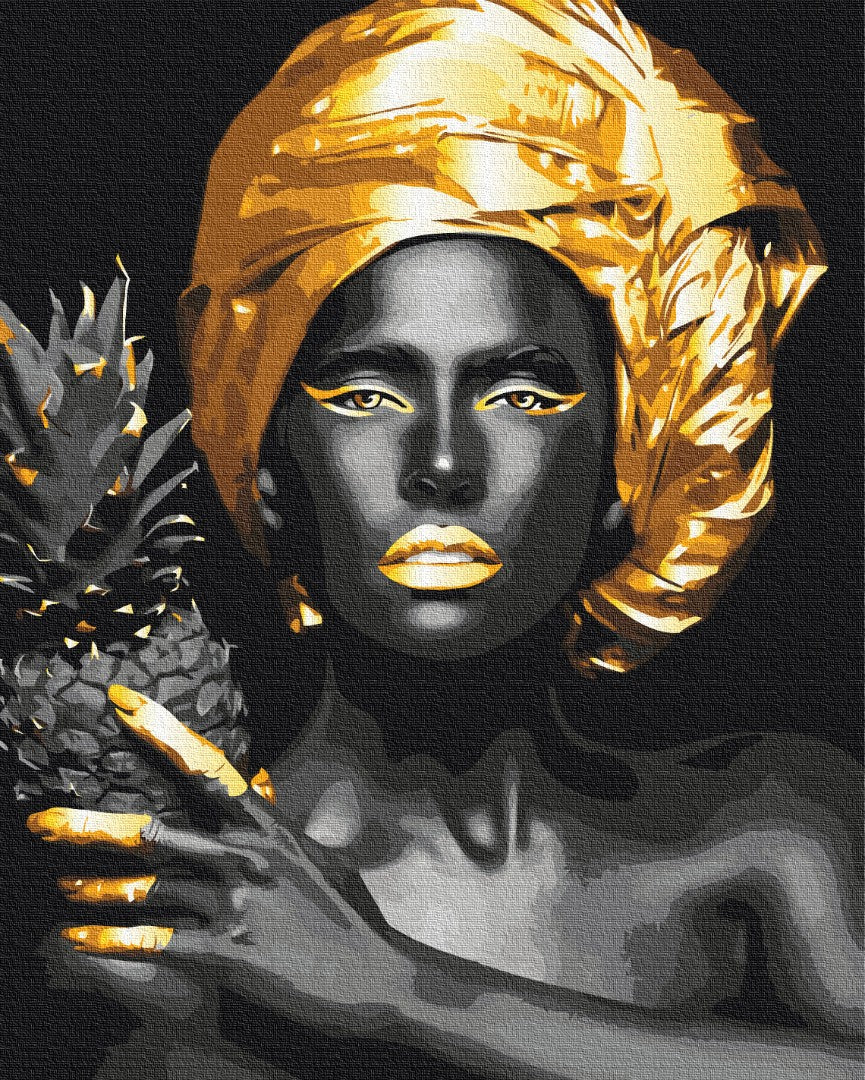 Painting by numbers Exotic beauty with golden paint (BS52874)